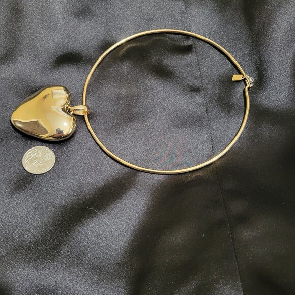 Robert Lee Morris Large solid Heart Necklace choker style NWOT - Picture 3 of 4